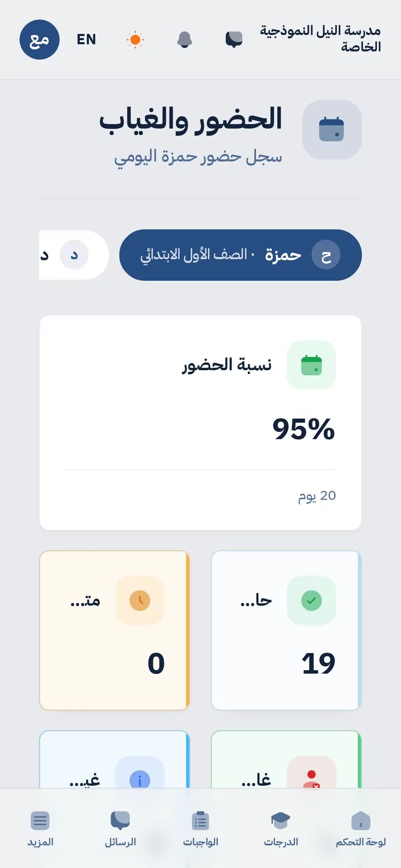 الحضور والدرجات