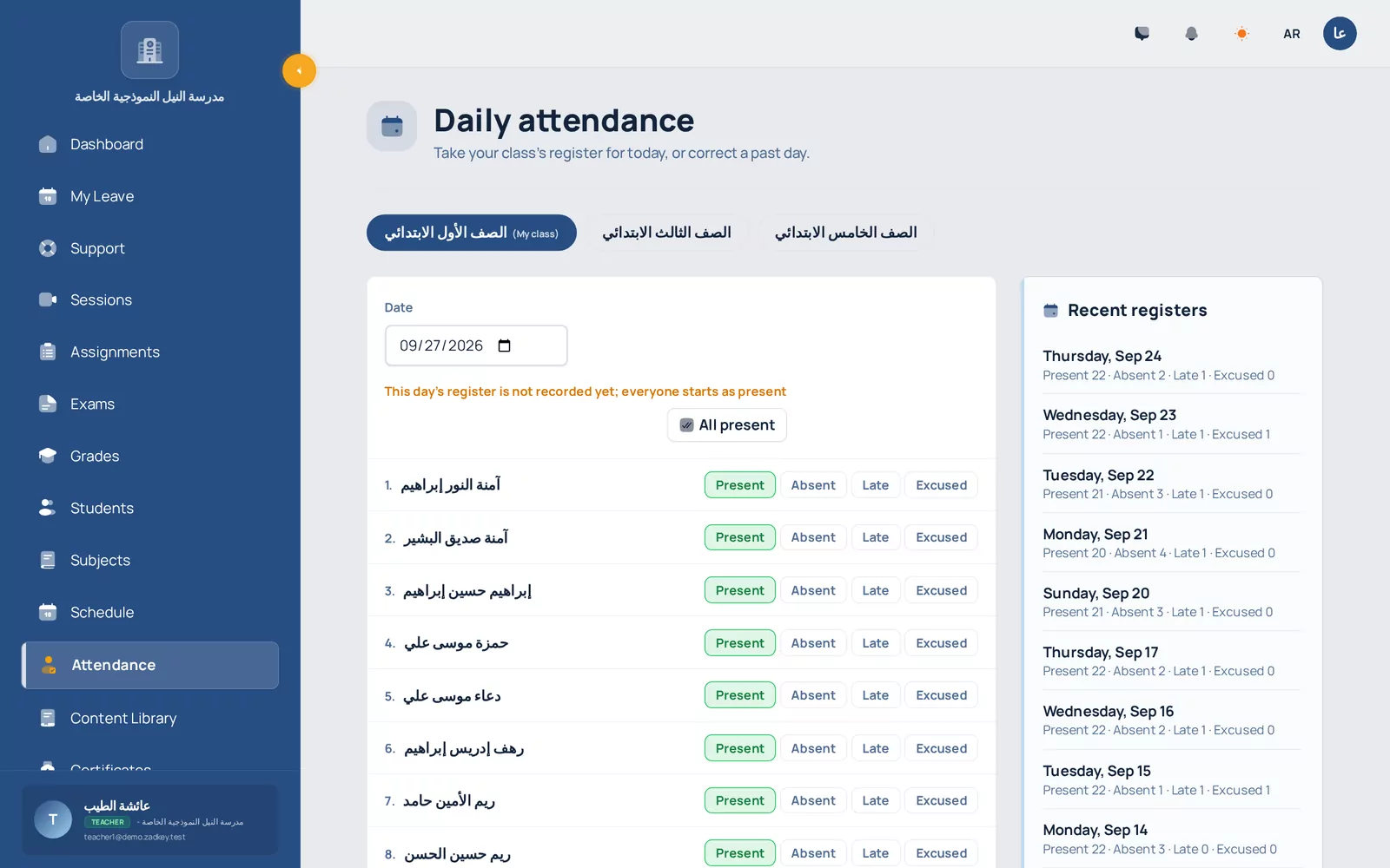 Attendance & grades